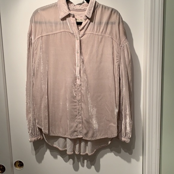 Free People La Luna Crushed Velvet Blouse XS - Picture 5 of 13